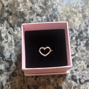 Pandora Silver Heart Ring in Pink Box